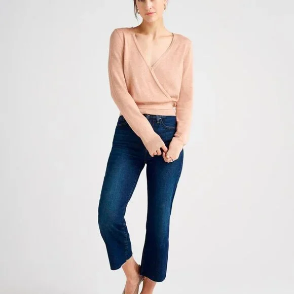 🩰 NWT Splendid Dana Wrap Sweater - Fitted Elegant Cotton Silk Blend 🩰 - Picture 2 of 13